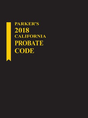 cover image of Parker's California Probate Code